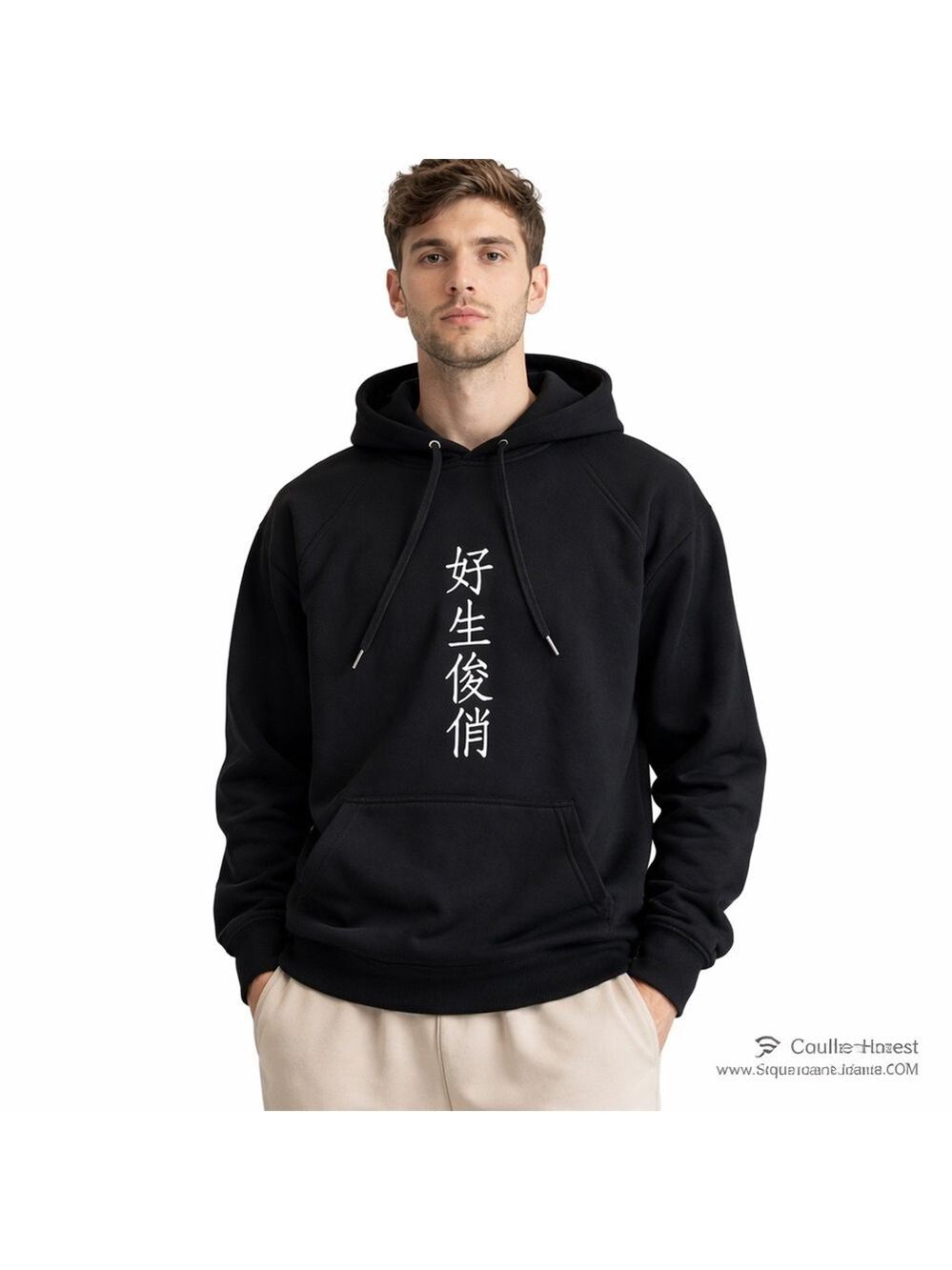 Square Houlest Black Chinese Character Graphic Hoodie Men’s XL (Tagged XXL) NWT
